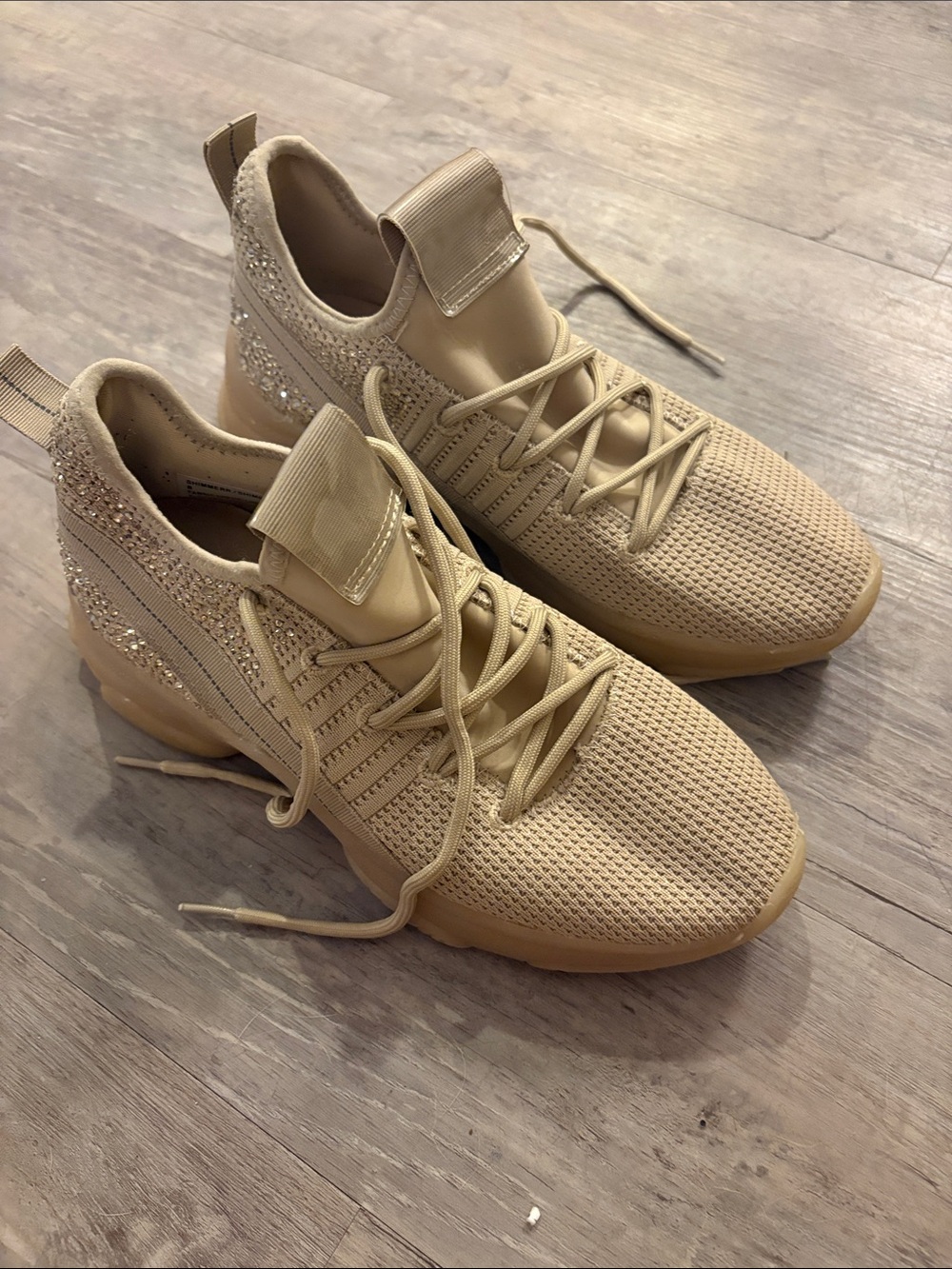Madden Girl Tan / Beige Sequin Sneakers Size 8